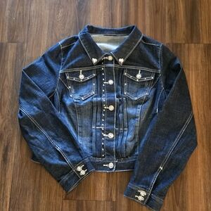 Stylish Denim Jacket with Rhinestone Accents